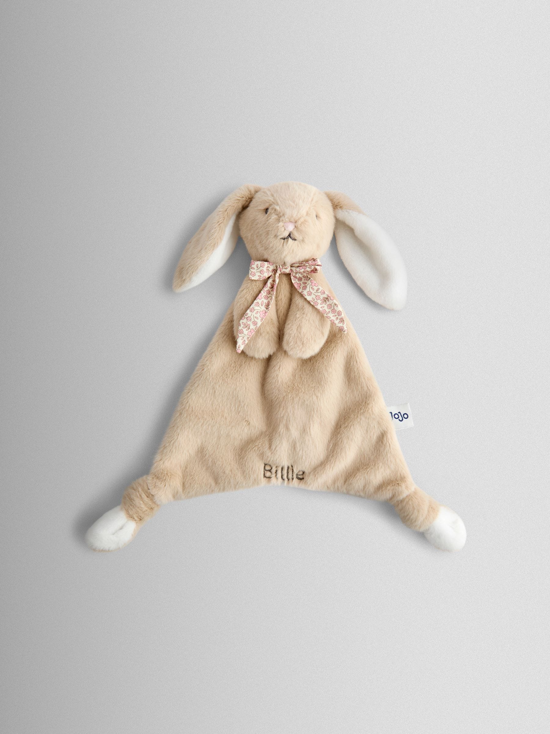 JoJo Maman Bébé personalised floral Billie Bunny comforter with scarf (British brand)