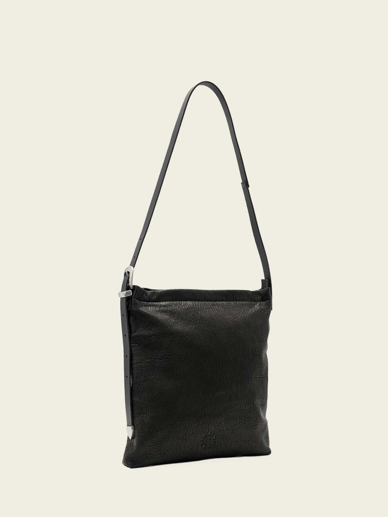 AllSaints Black Haven flat crossbody bag, imported from the UK
