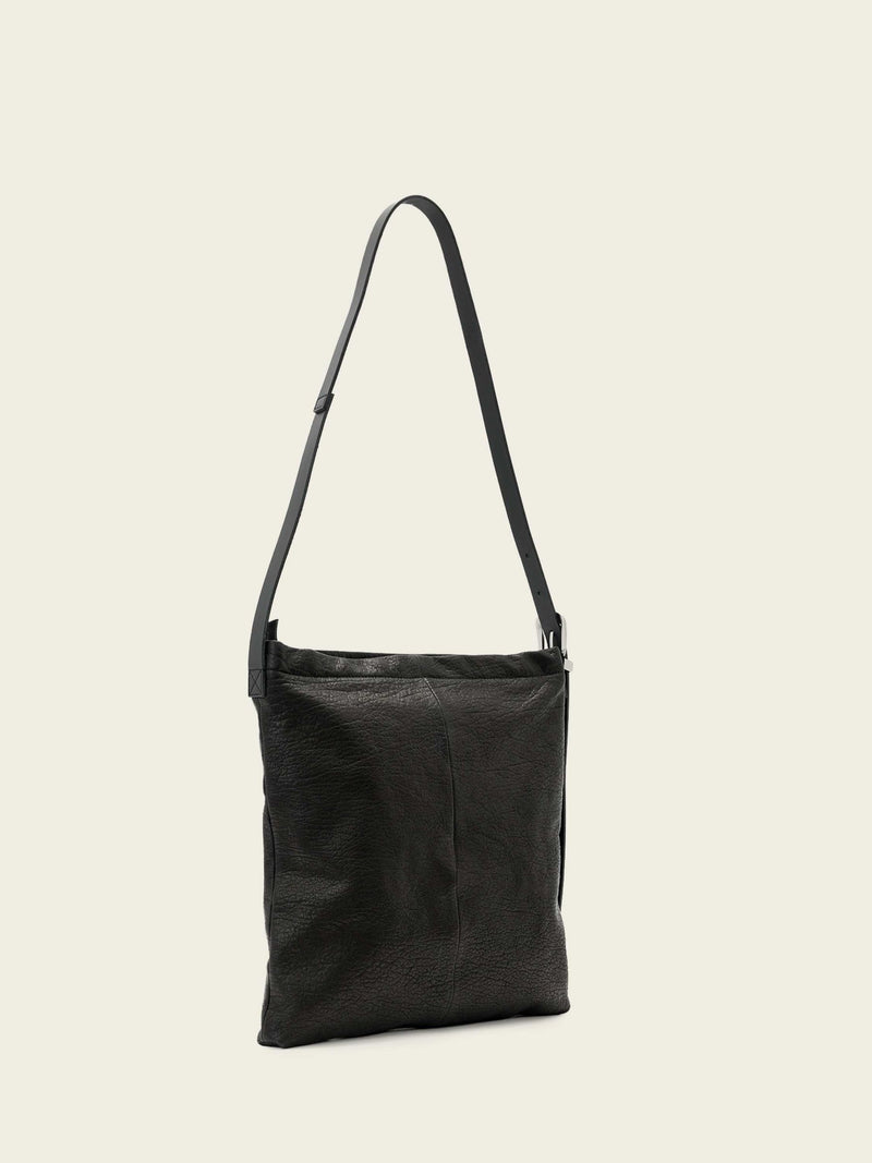 AllSaints Black Haven flat crossbody bag, imported from the UK