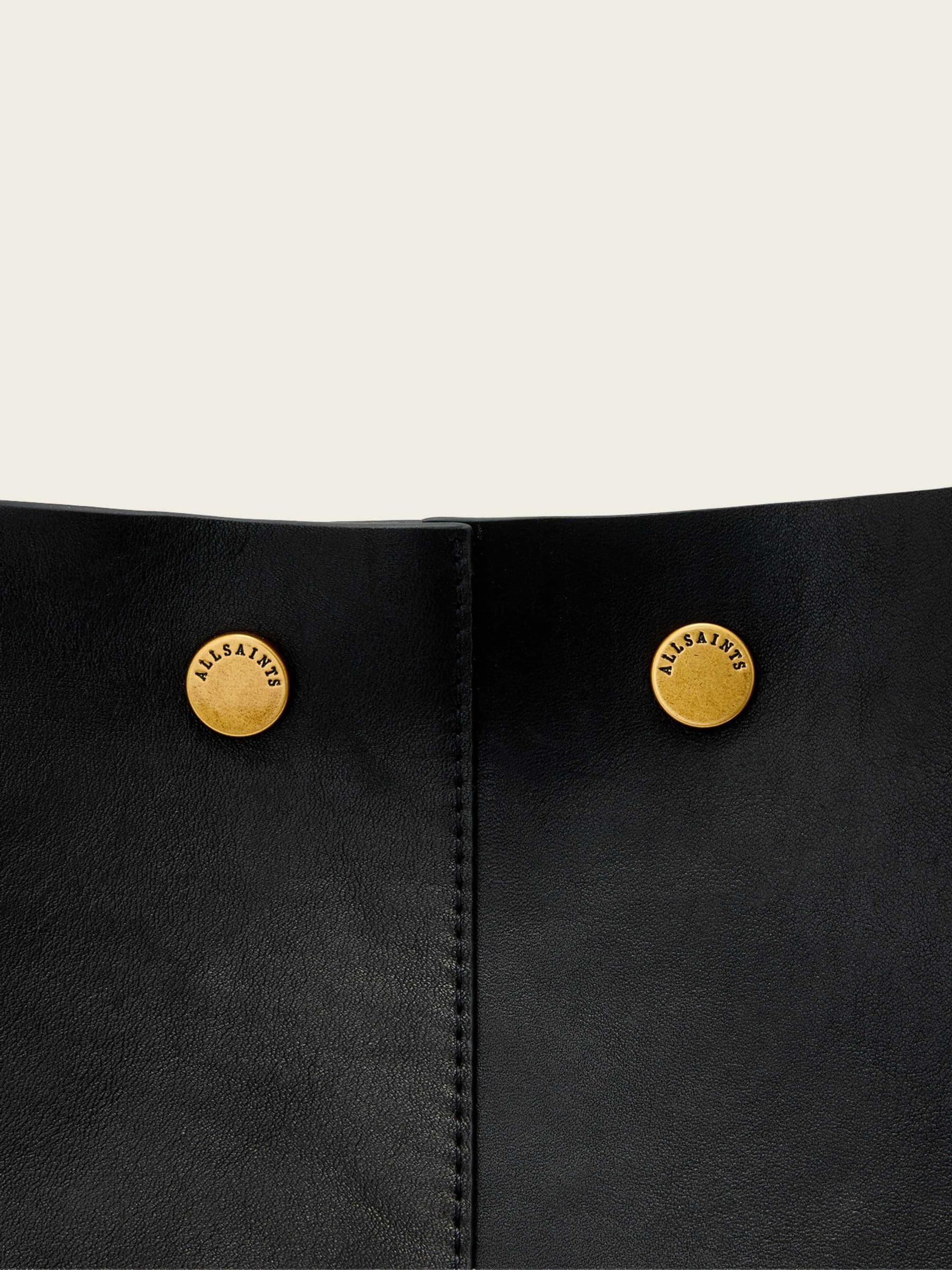 AllSaints Black Rosalie Tote leather handbag, imported from the UK