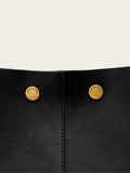 AllSaints Black Rosalie Tote leather handbag, imported from the UK