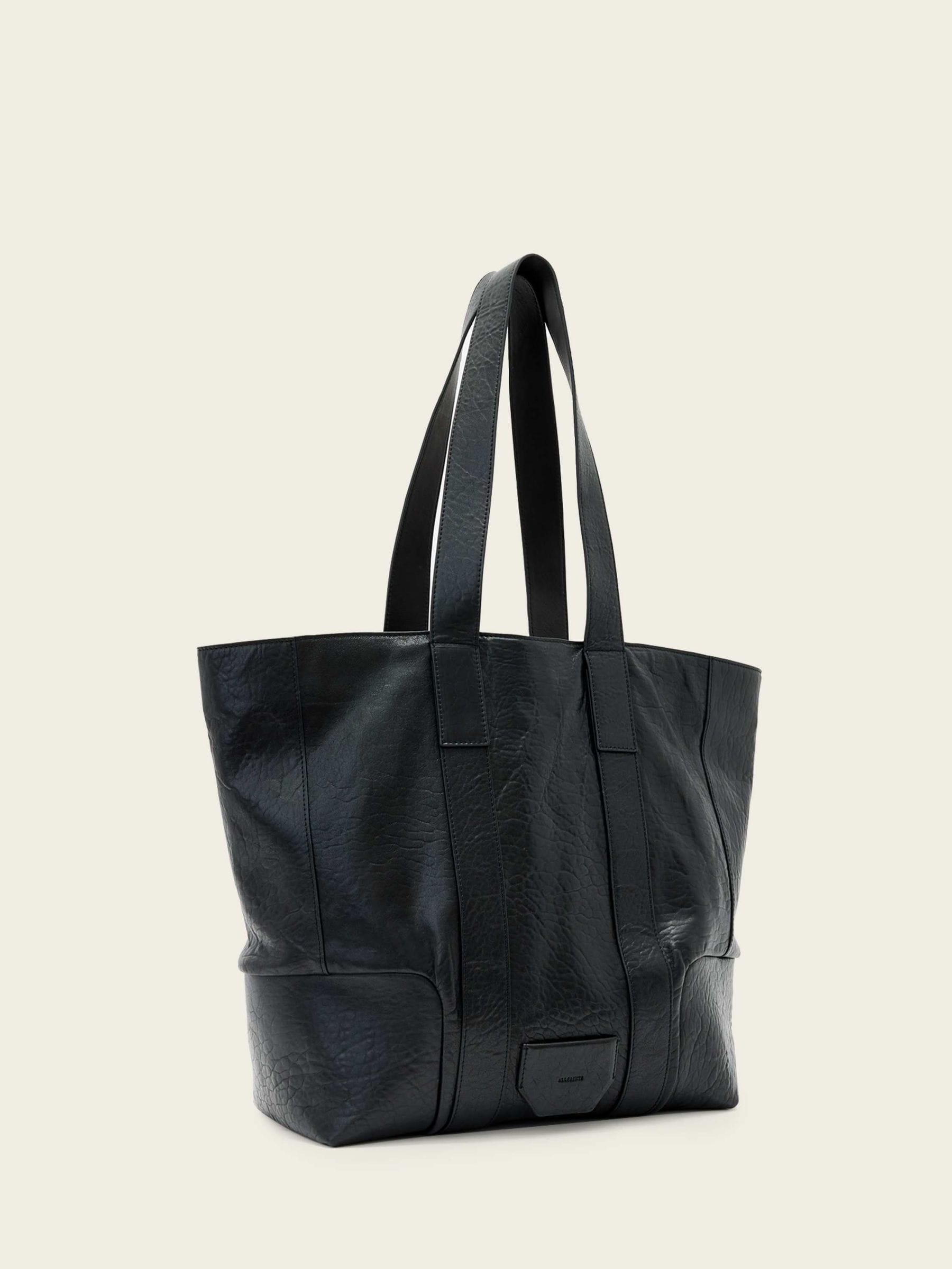 AllSaints Black Ares Grain tote leather bag, UK version