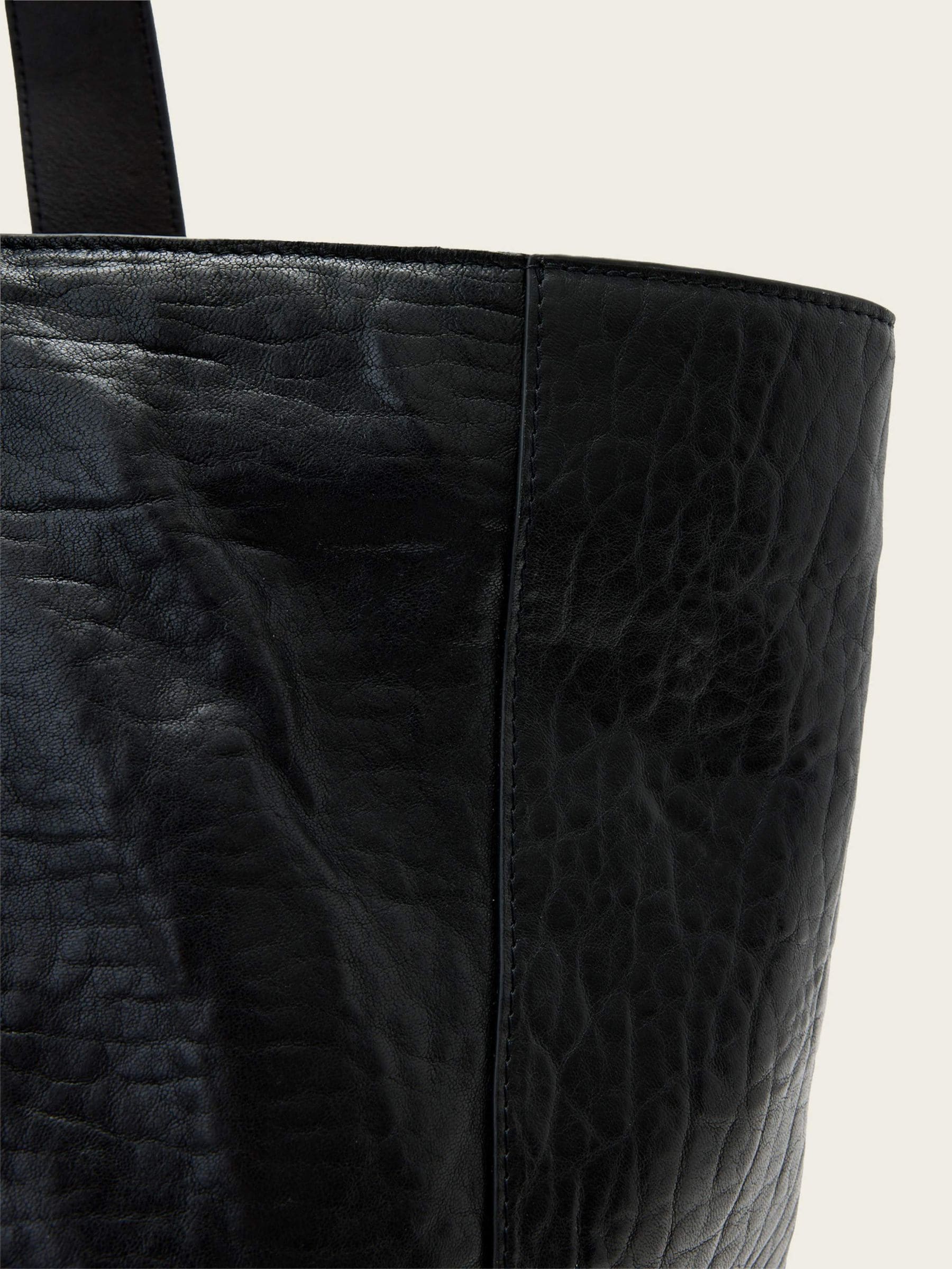 AllSaints Black Ares Grain tote leather bag, UK version