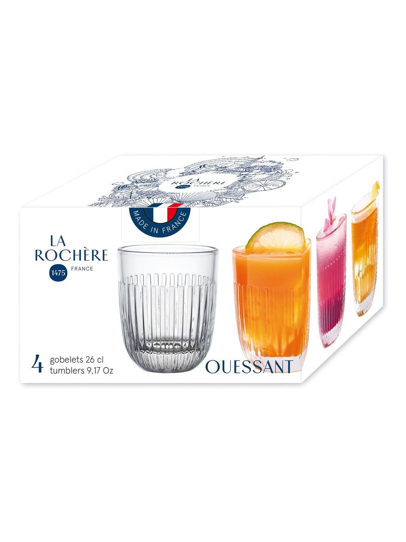 La Rochère Ouessant pressed glass tumblers set of 4 - British product