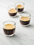 La Rochère assorted espresso glasses set of 4, imported from the UK