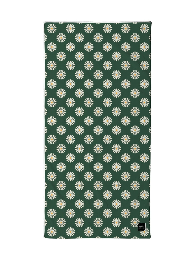 SlowTide Green Sun Dazed artistic beach towel 30x60 inches, imported from the UK