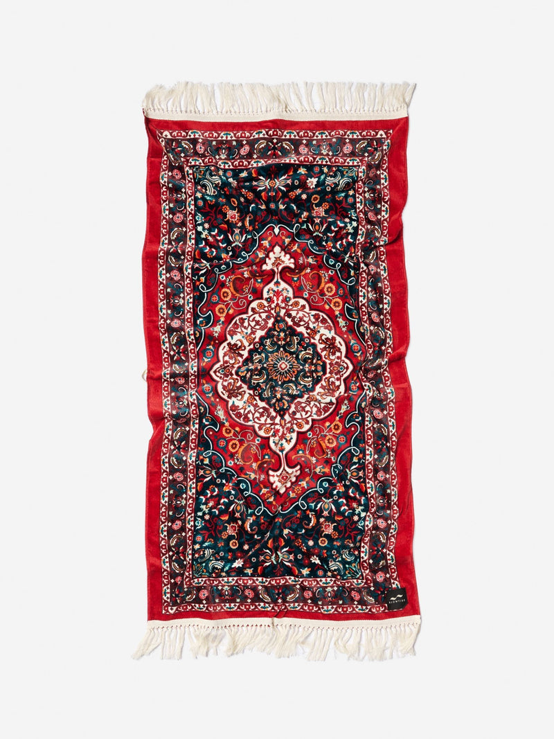 SlowTide Burgundy Haven cotton artistic beach towel, imported from the UK