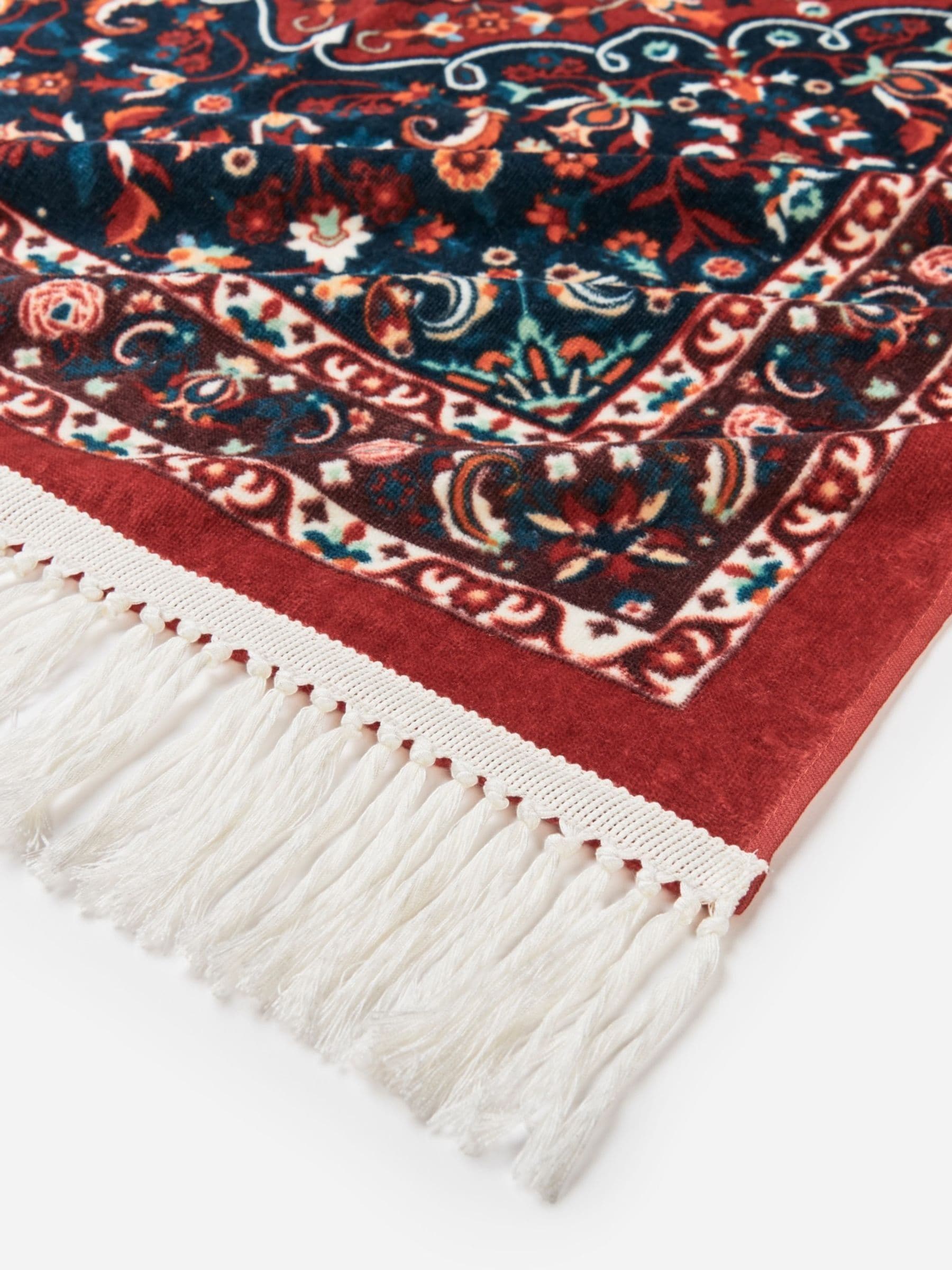 SlowTide Burgundy Haven cotton artistic beach towel, imported from the UK