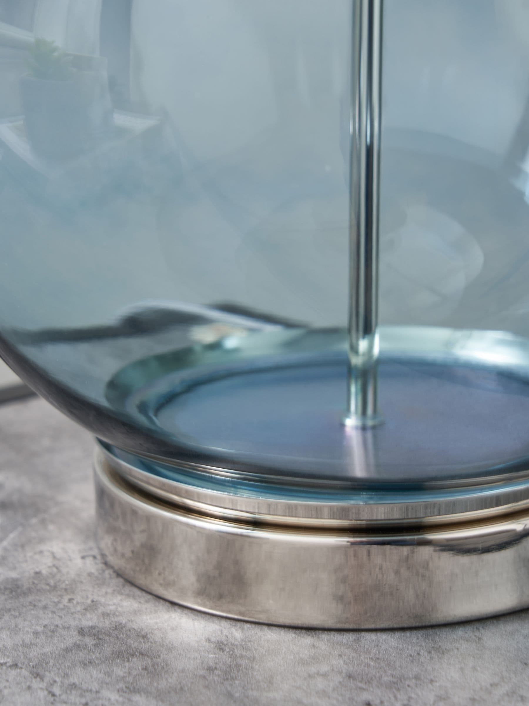 BHS Blue Nickel Metro Ball Table Lamp (British brand)