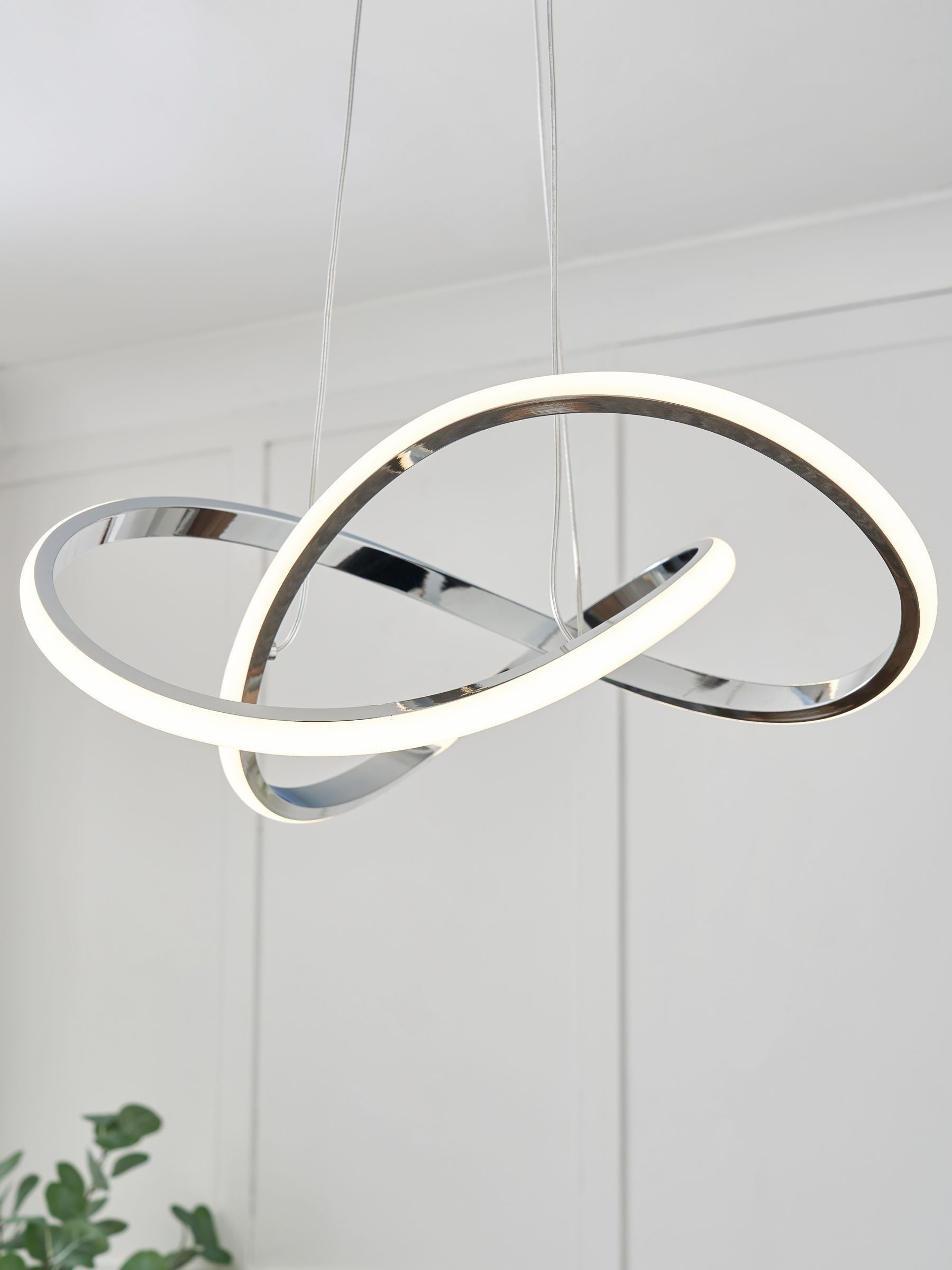 BHS Chrome Eero pendant ceiling light 109cm, imported from the UK