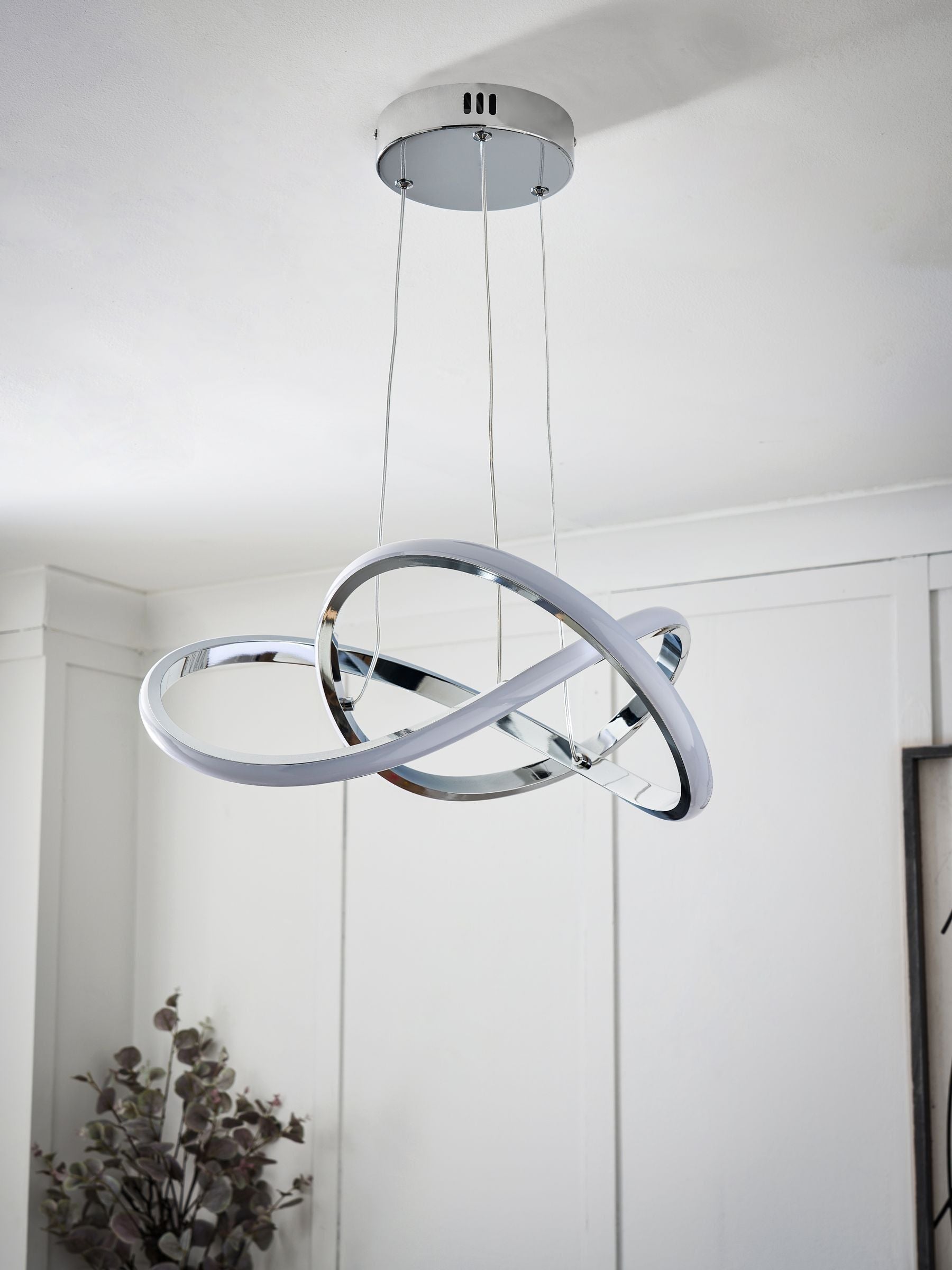 BHS Chrome Eero pendant ceiling light 109cm, imported from the UK