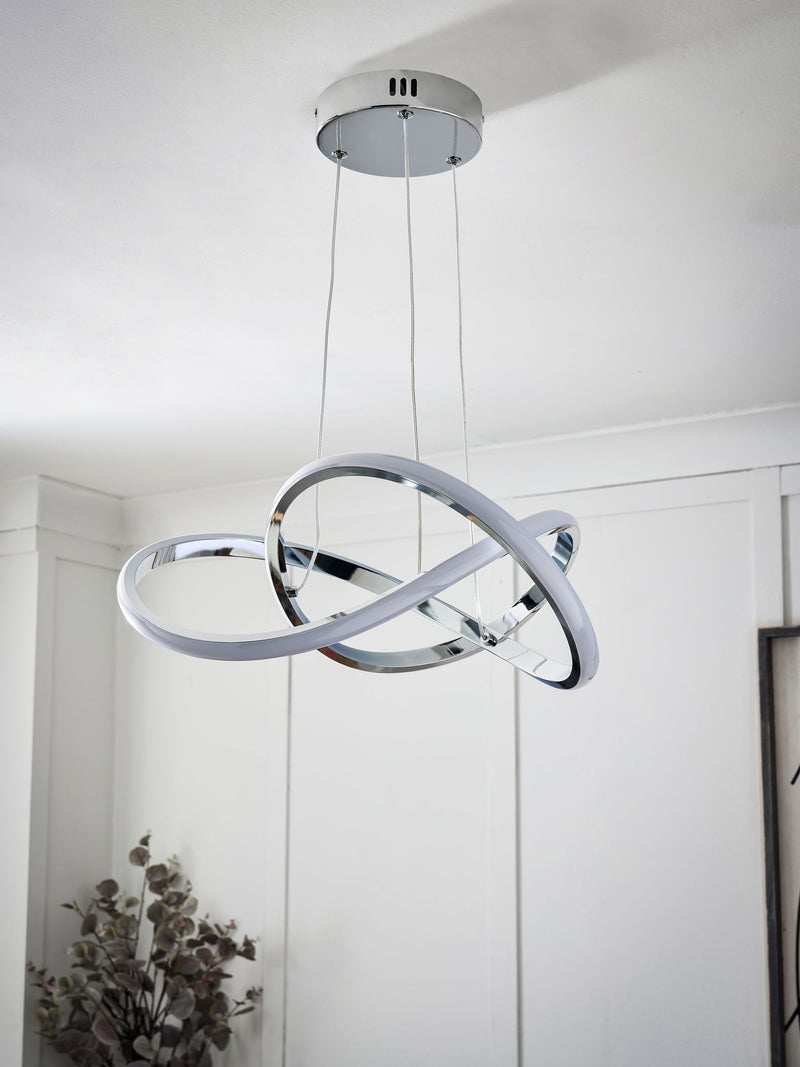BHS Chrome Eero pendant ceiling light 109cm, imported from the UK