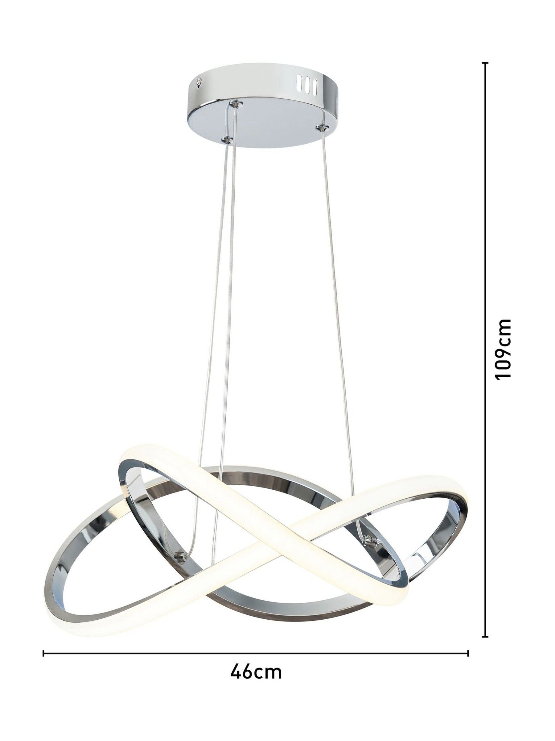 BHS Chrome Eero pendant ceiling light 109cm, imported from the UK