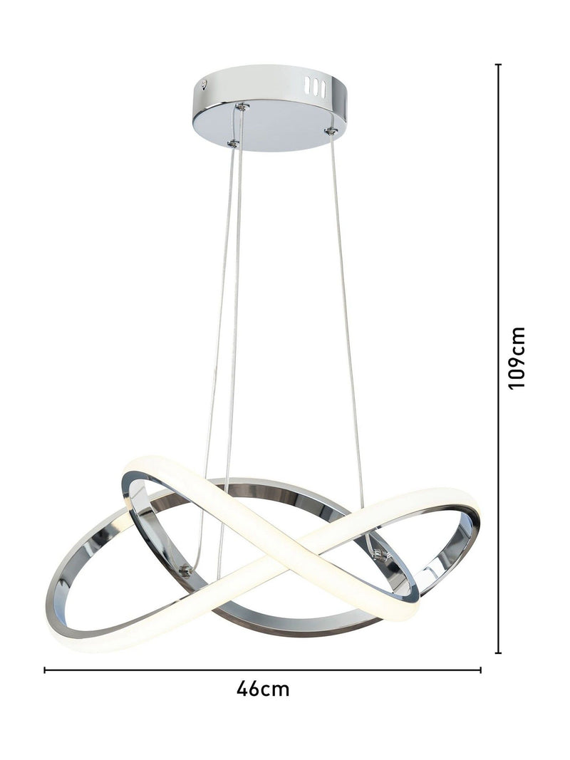 BHS Chrome Eero pendant ceiling light 109cm, imported from the UK