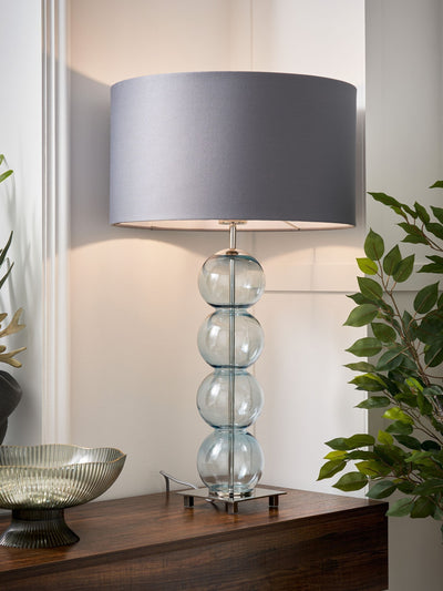Next BHS Blue Nickel Metro Ball Stacked Table Lamp- Buy online at McGrocer