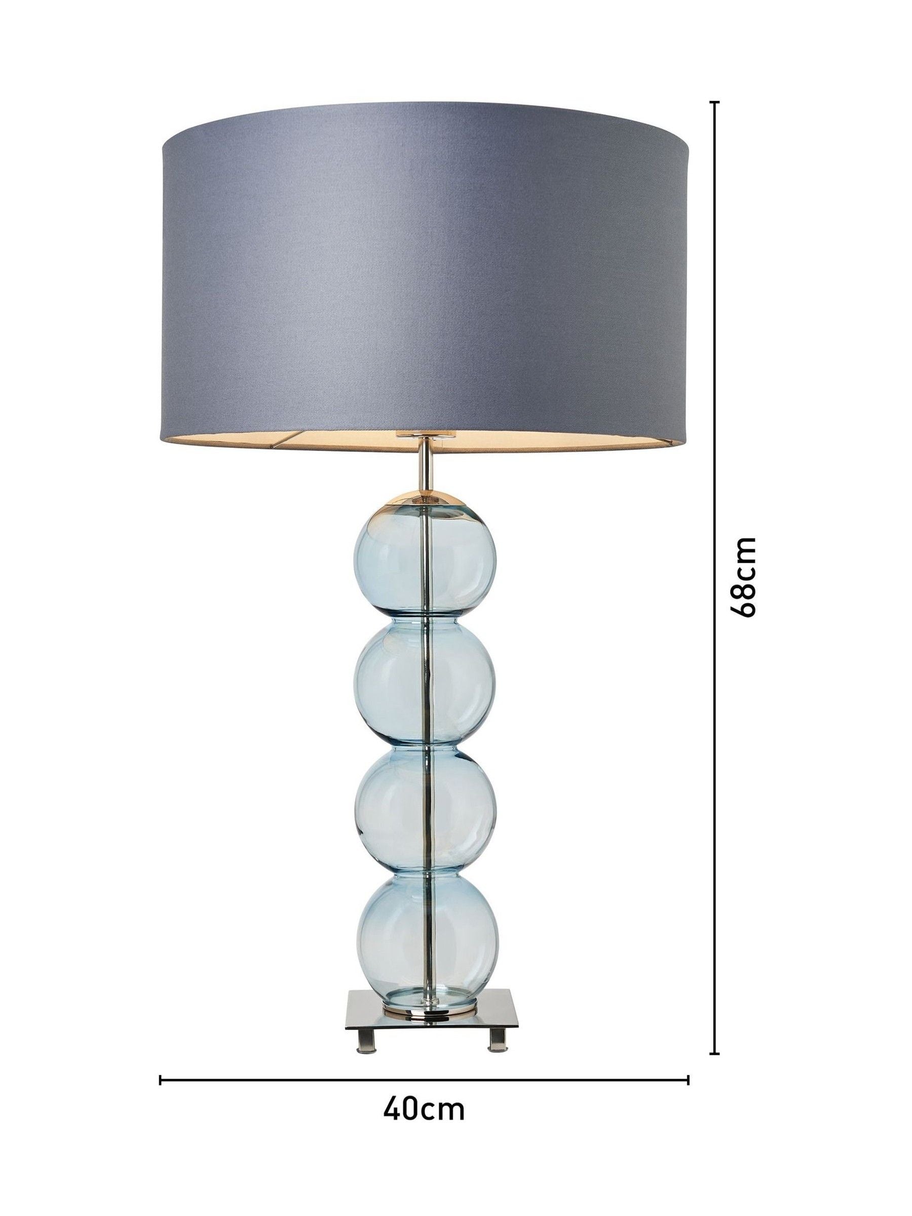 BHS Blue Nickel Metro Ball Stacked Table Lamp (British brand)