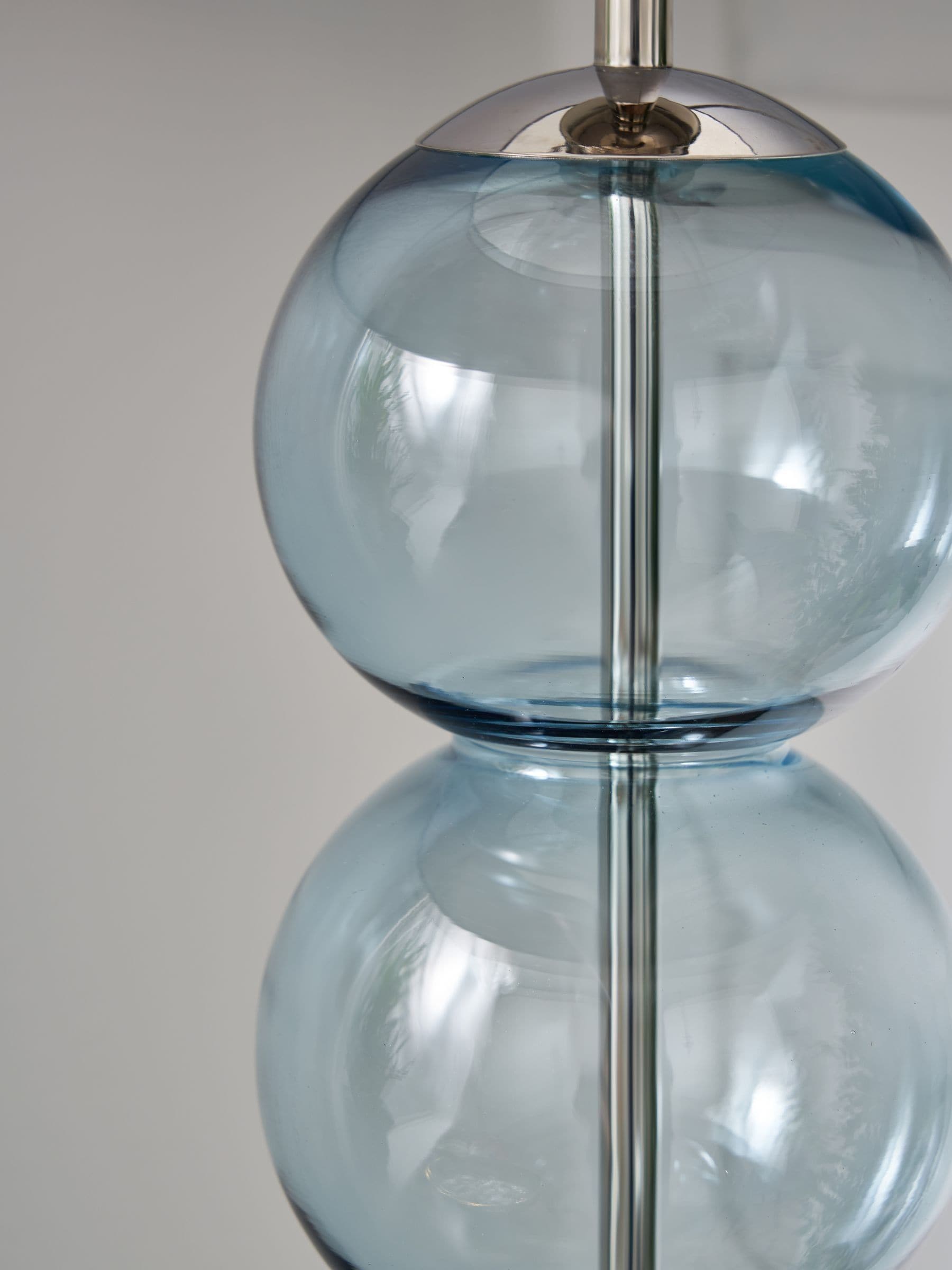 BHS Blue Nickel Metro Ball Stacked Table Lamp (British brand)