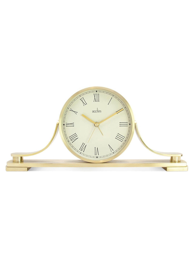 Acctim Clocks Wardley brass effect metal table clock (British brand)