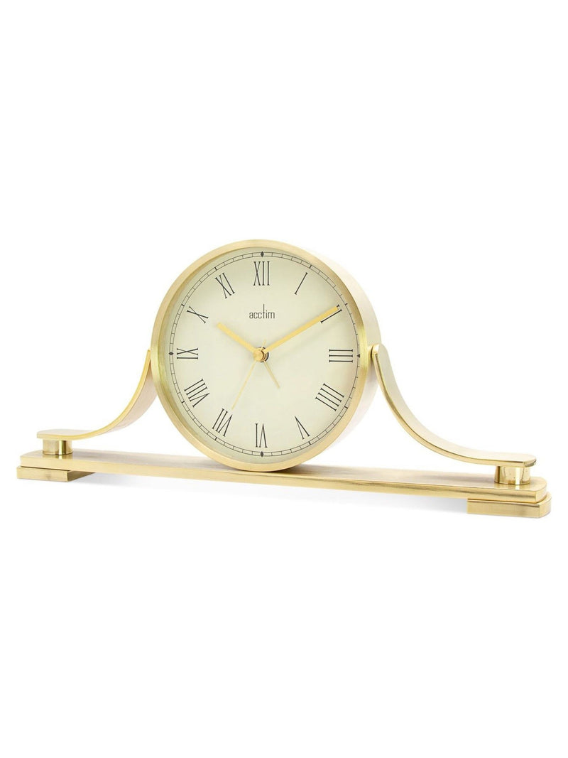 Acctim Clocks Wardley brass effect metal table clock (British brand)