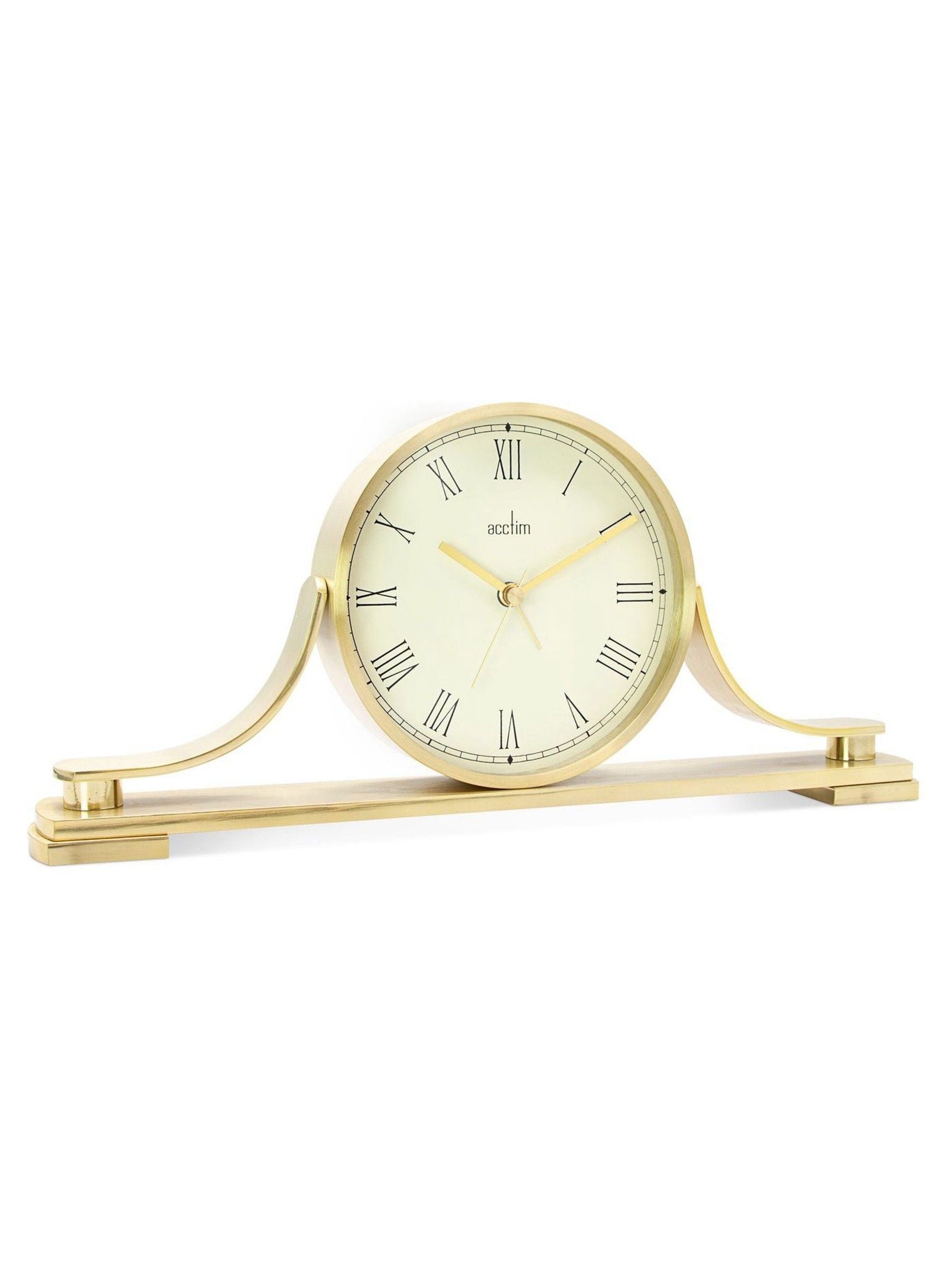 Acctim Clocks Wardley brass effect metal table clock (British brand)