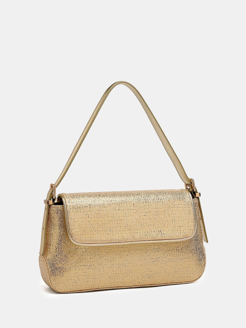 Novo Yellow Raffia Andorra shoulder bag - British product