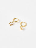 Oliver Bonas gold plated pearl star drop hoop earrings (British brand)