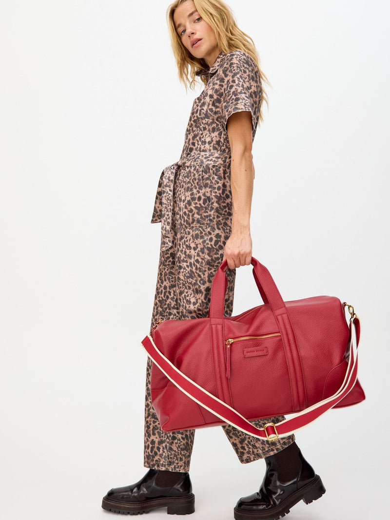 Oliver Bonas cherry red weekend bag (British brand)