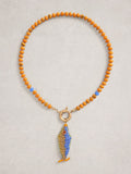 White Stuff Orange Semi Precious Fish Necklace - British product