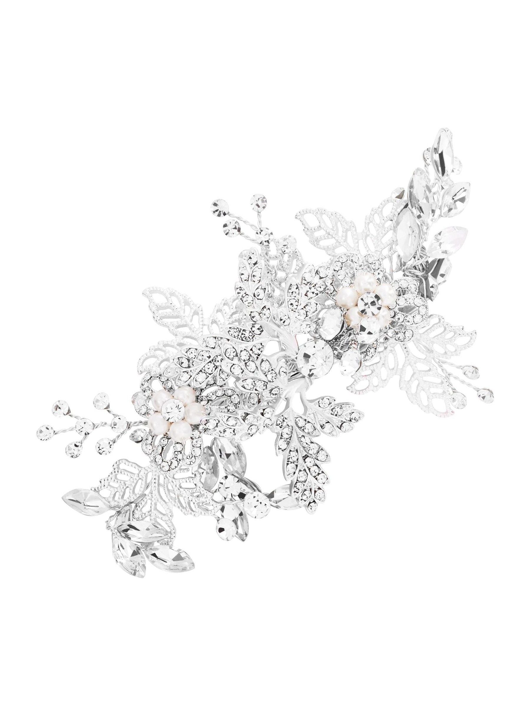 Jon Richard silver crystal hair clip - British product