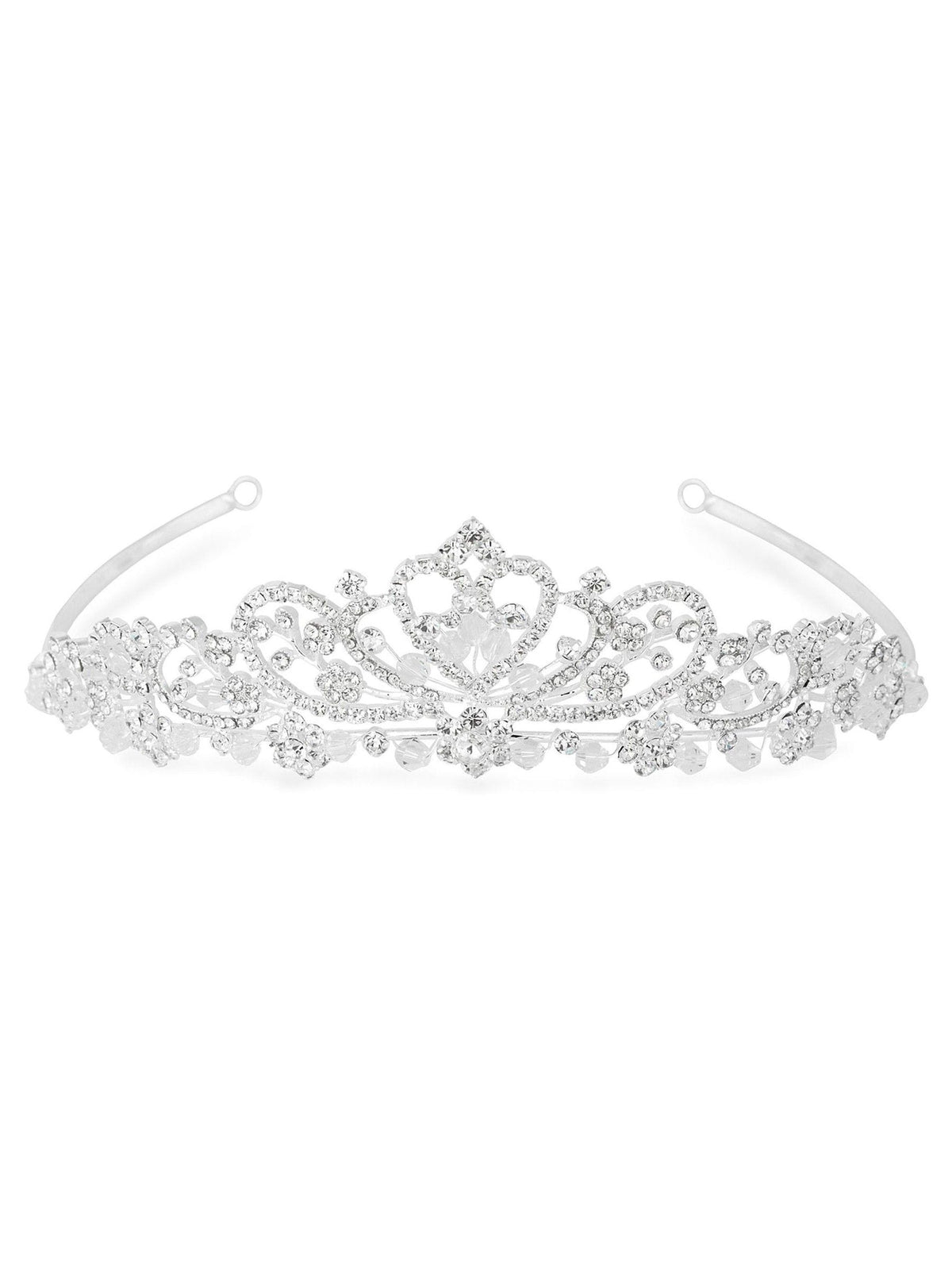 Jon Richard Silver Iris diamante tiara 150mm, imported from the UK