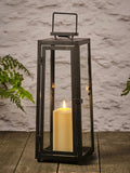 Lights4fun Porto black solar garden lantern large - British product