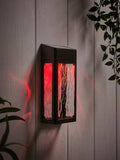 Lights4fun black glass solar wall light - British product