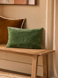 Green 40 x 59cm Chenille Pebble Cushion