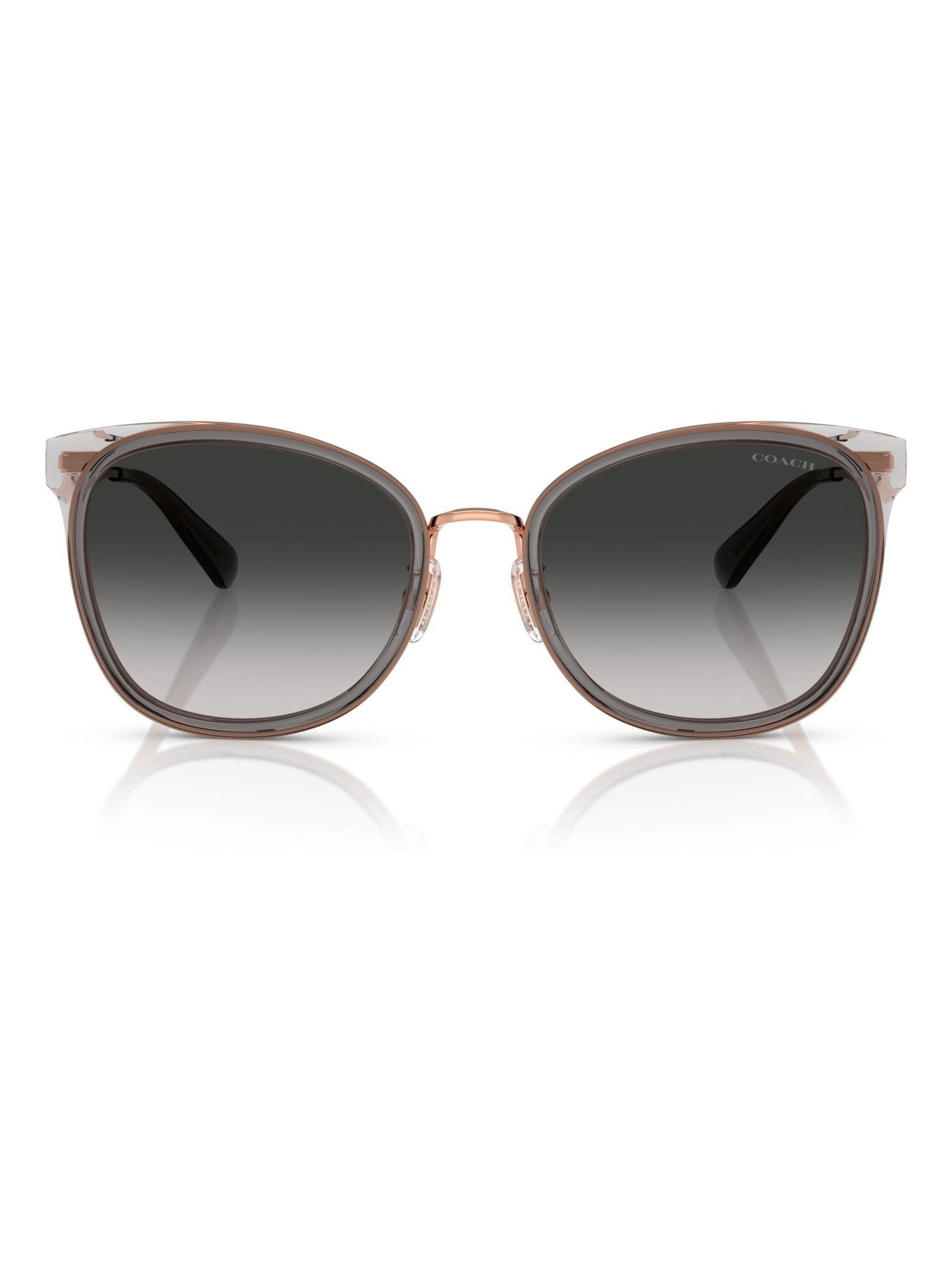 Coach square sunglasses in rose gold and dark grey - British product