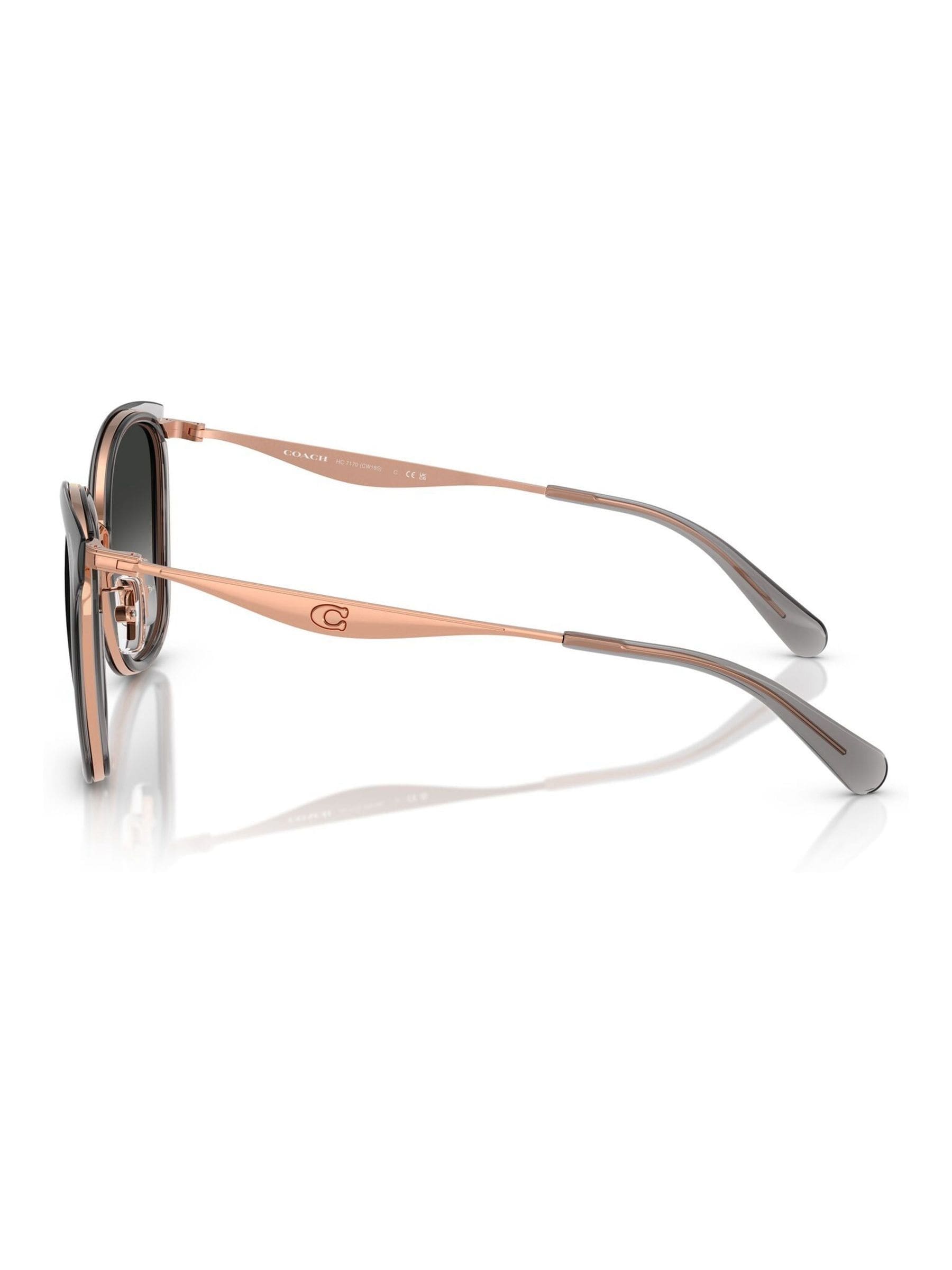 Coach square sunglasses in rose gold and dark grey - British product