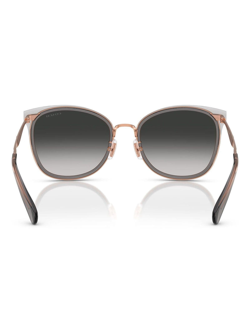 Coach square sunglasses in rose gold and dark grey - British product