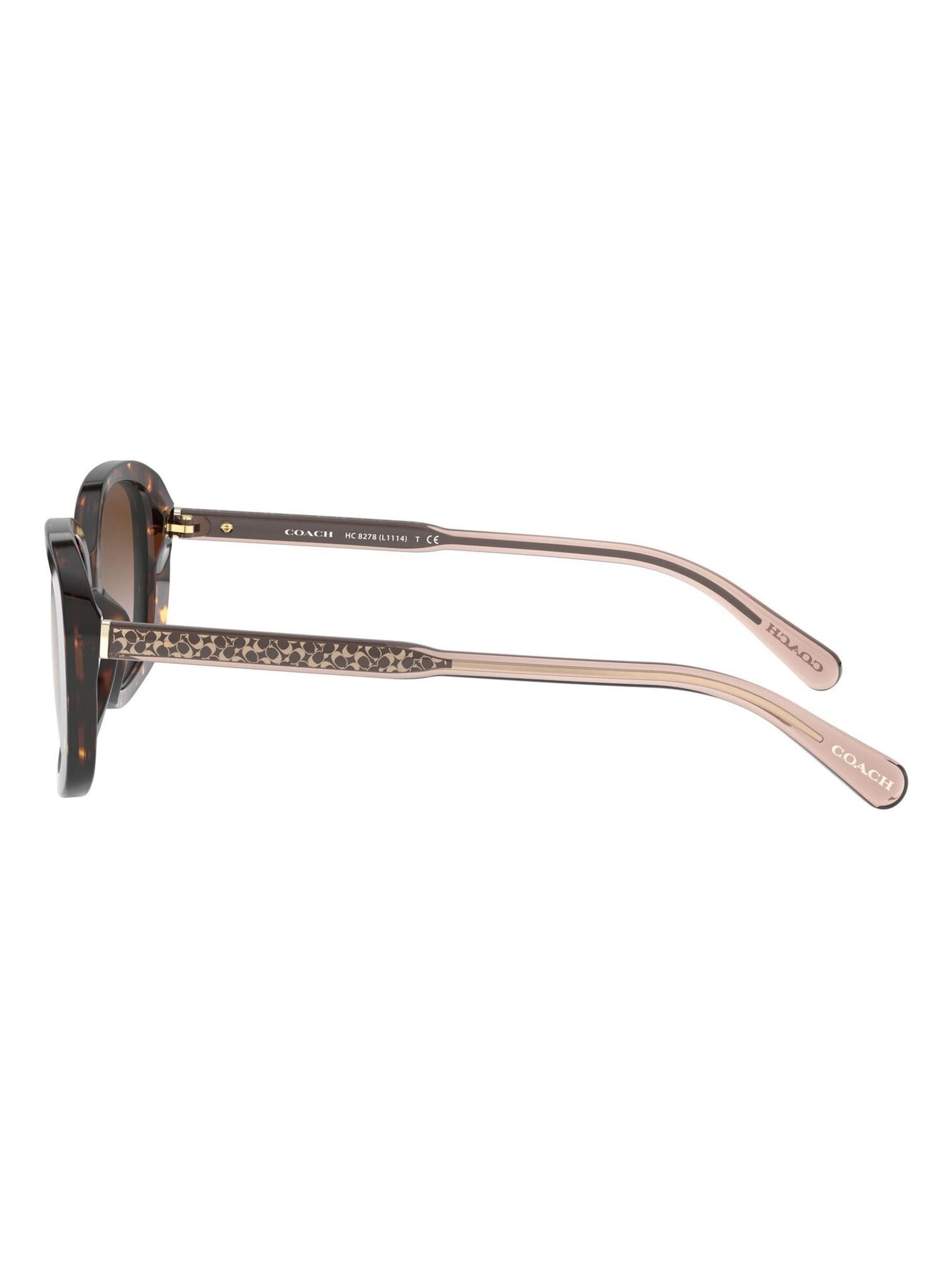Coach rectangle sunglasses in dark tortoise frame with brown gradient lenses, UK version