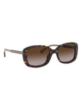 Coach rectangle sunglasses in dark tortoise frame with brown gradient lenses, UK version