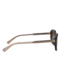 Coach rectangle sunglasses in dark tortoise frame with brown gradient lenses, UK version