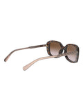 Coach rectangle sunglasses in dark tortoise frame with brown gradient lenses, UK version