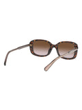 Coach rectangle sunglasses in dark tortoise frame with brown gradient lenses, UK version