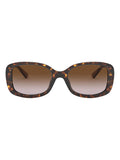 Coach rectangle sunglasses in dark tortoise frame with brown gradient lenses, UK version