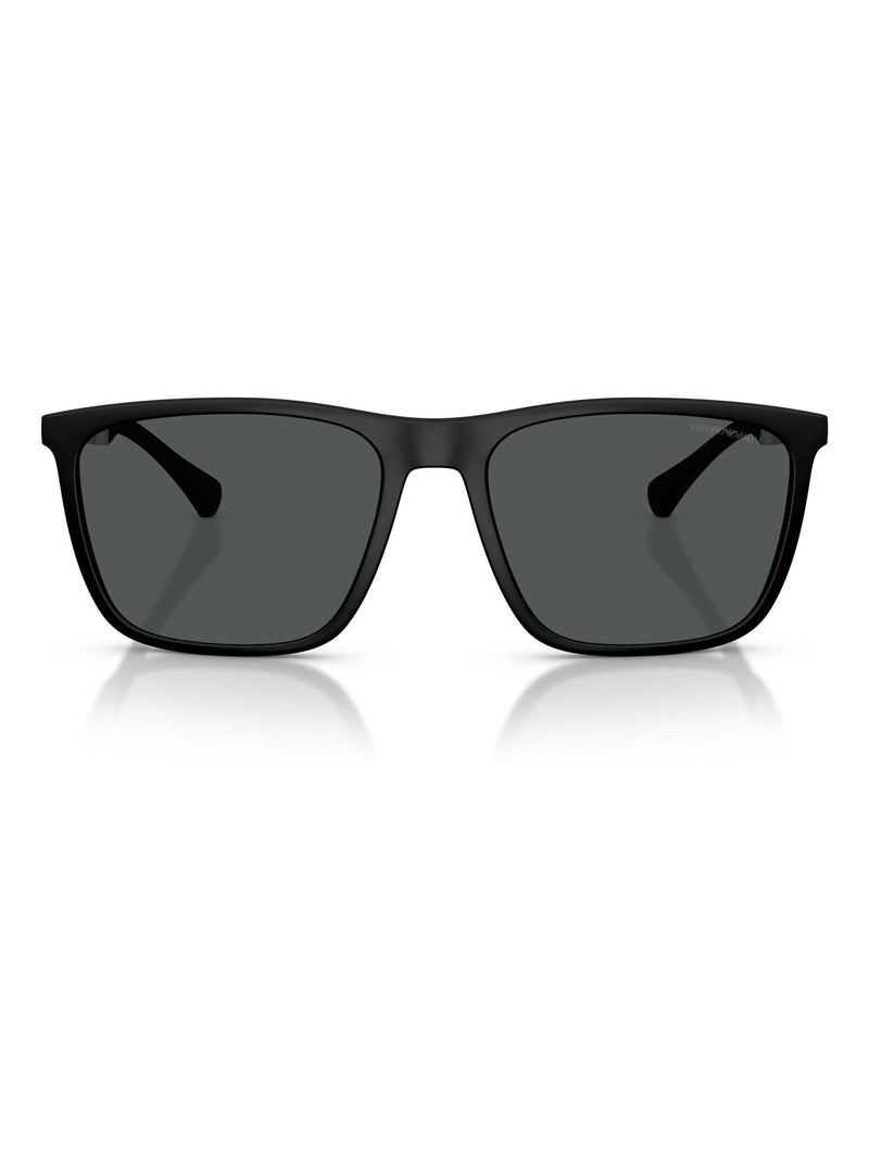 Emporio Armani rectangle sunglasses black frame grey lenses, UK version