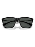 Emporio Armani rectangle sunglasses black frame grey lenses, UK version