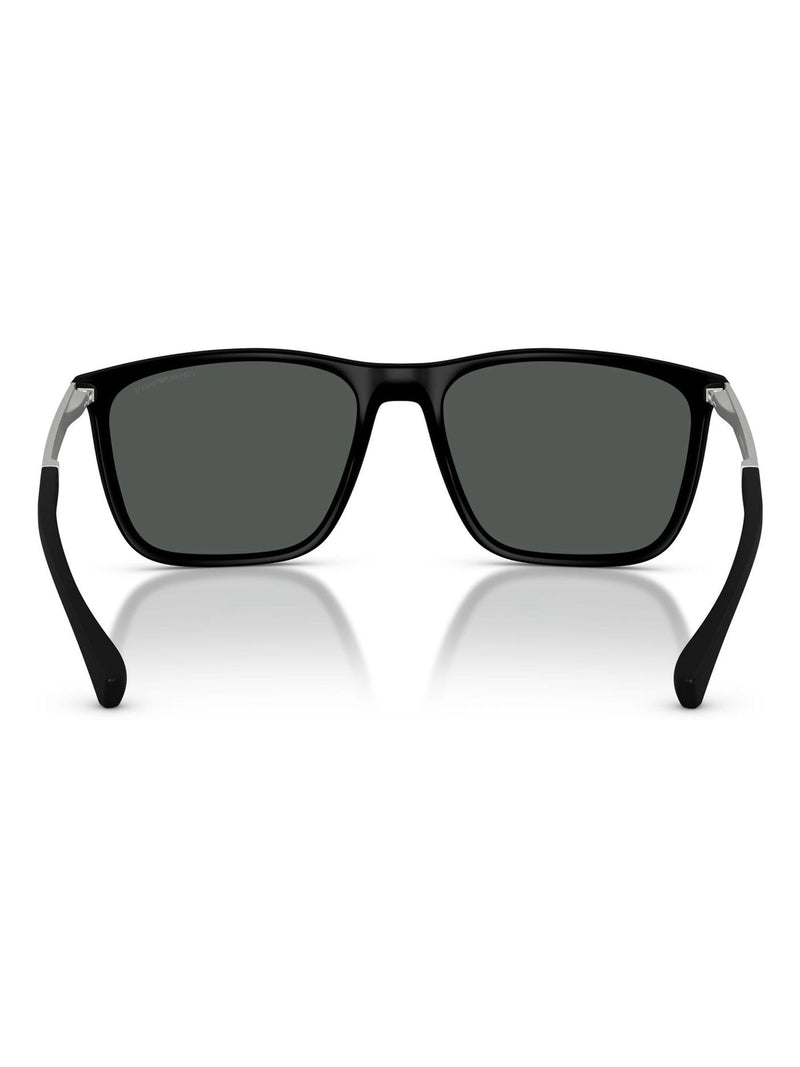 Emporio Armani rectangle sunglasses black frame grey lenses, UK version