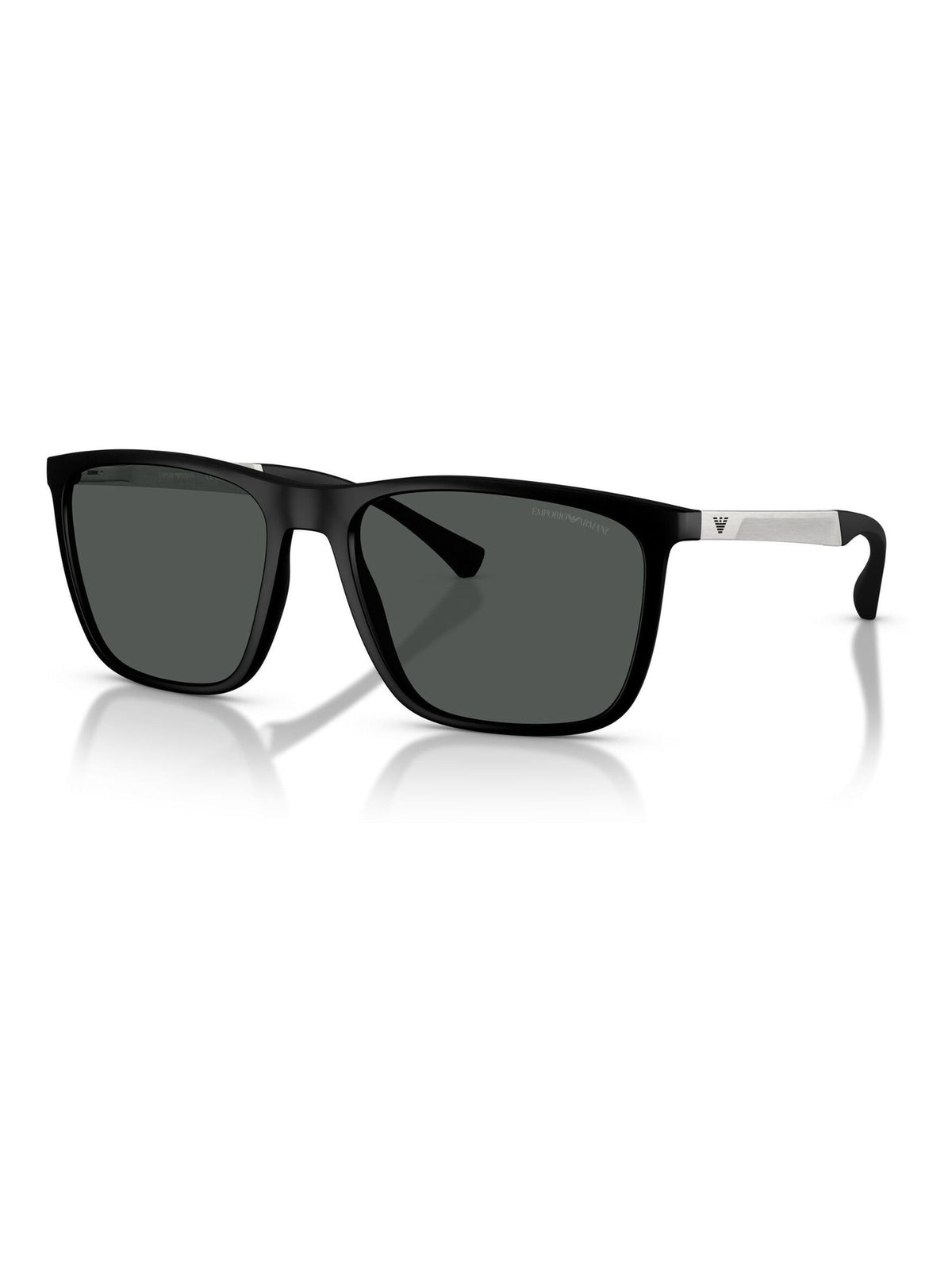 Emporio Armani rectangle sunglasses black frame grey lenses, UK version