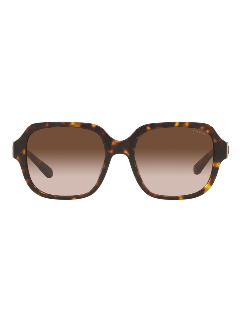 Coach brown rectangle sunglasses with gradient lenses, UK version