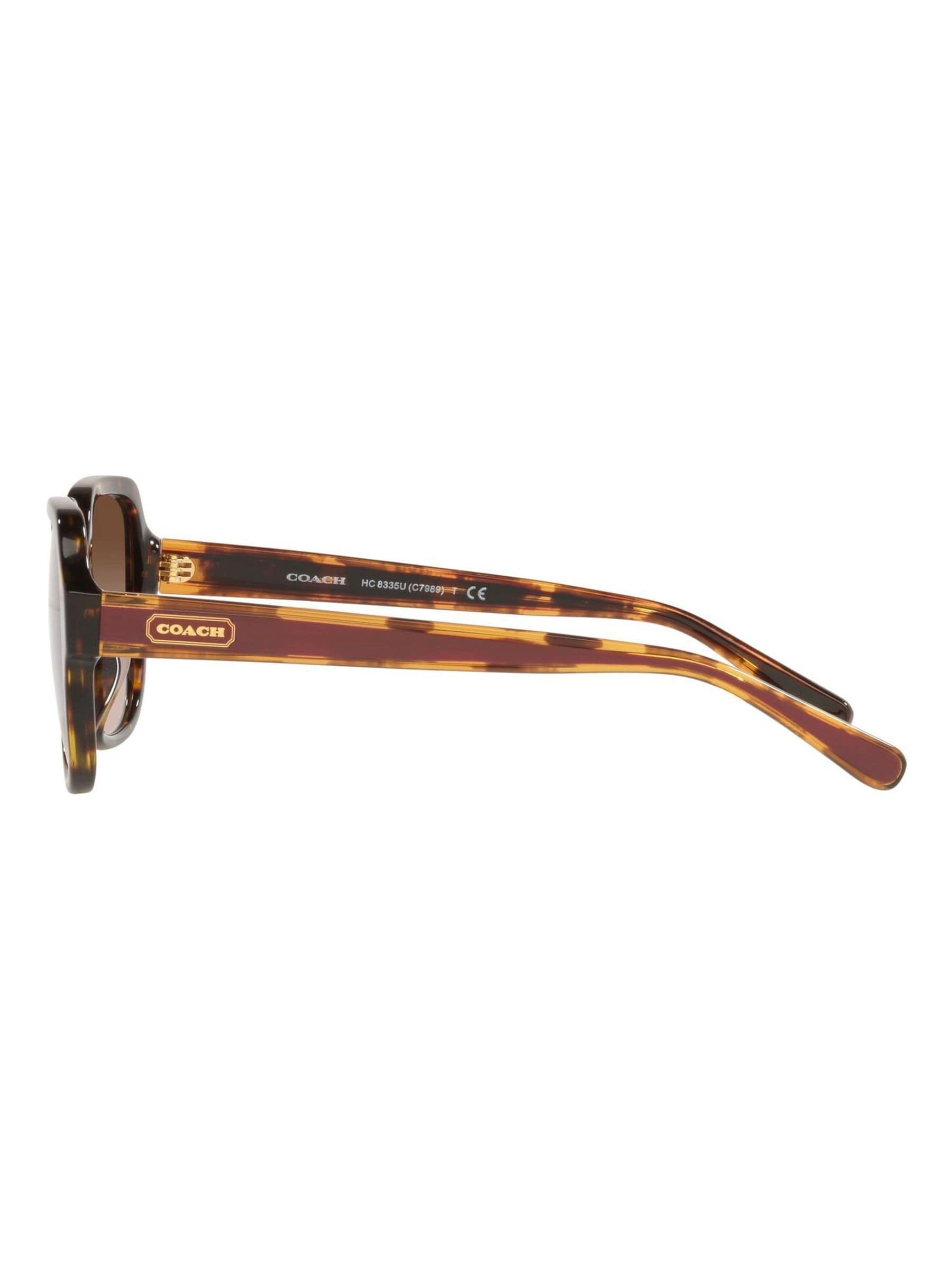 Coach brown rectangle sunglasses with gradient lenses, UK version