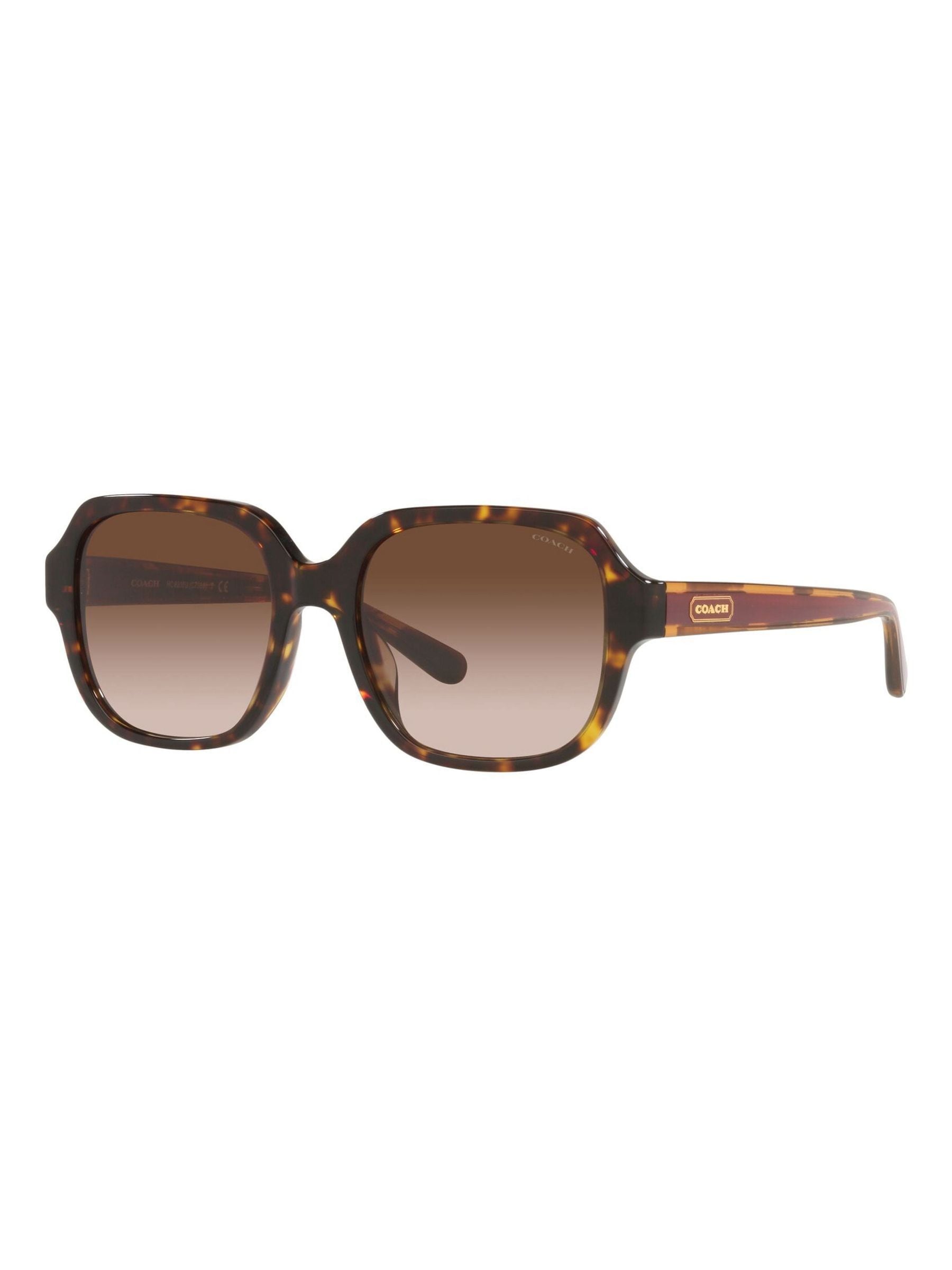 Coach brown rectangle sunglasses with gradient lenses, UK version