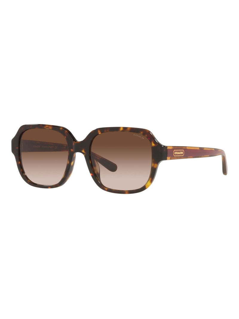 Coach brown rectangle sunglasses with gradient lenses, UK version